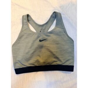 Nike Dri-FIT Sports Bra Womens Large Green Heathered Racerback Swoosh Logo
